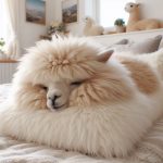 Fluffy Alpaca on a Fluffy Pillow