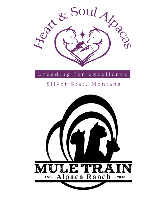 Combo Logo Heart & Soul Alpacas with Mule Train Alpaca Ranch